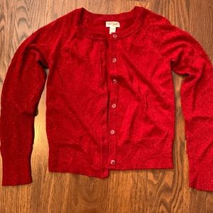 M Girls Sparkle Red Cardigan